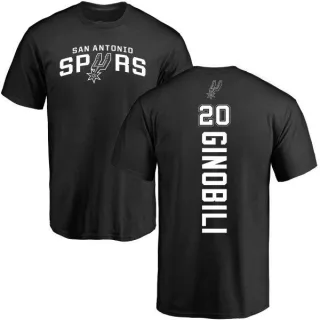 Men's San Antonio Spurs Manu Ginobili Black Backer T-Shirt