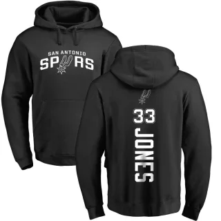 Men's San Antonio Spurs Tre Jones Black Branded Backer Pullover Hoodie