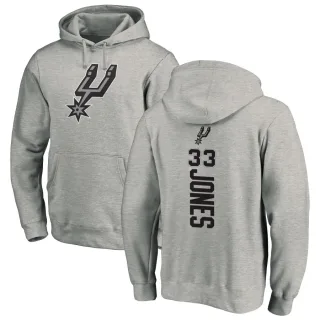 Men's San Antonio Spurs Tre Jones Branded Ash Backer Pullover Hoodie