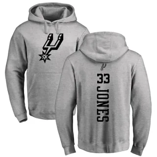 Men's San Antonio Spurs Tre Jones Gray Branded Heathered One Color Backer Pullover Hoodie