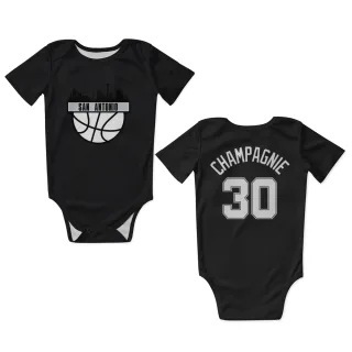 San Antonio Spurs Julian Champagnie Black  Newborn & Infant Bodysuit