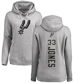 Women's San Antonio Spurs Tre Jones Branded Ash Backer Pullover Hoodie